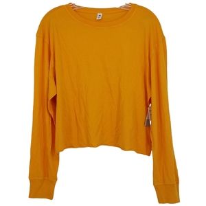 Bp Long Sleeve Oversize Crew Neck T-Shirt in Orange Slice NEW WITH TAGS